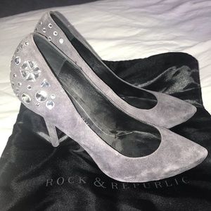 Rock & Republic suede rhinestone stiletto